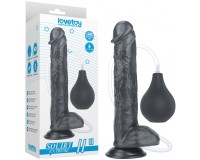 Черный фаллос с имитацией семяизвержения Lovetoy Squirt Extreme 28 см
