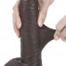 Черный фаллоимитатор на присоске Lovetoy Sliding-Skin Dual Layer Dong 23 см