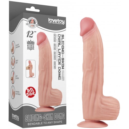 Реалистичный фаллоимитатор с эффектом двойной кожи Lovetoy Sliding-Skin Dual Layer Dong 31 см Реалистичный фаллоимитатор с эффектом двойной кожи Lovetoy Sliding-Skin Dual Layer Dong 31 см