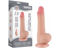 Реалистичный фаллоимитатор с эффектом двойной кожи Lovetoy Sliding-Skin Dual Layer Dong 19 см