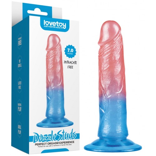 Реалистичный фаллоимитатор с цветным градиентом Lovetoy Dazzle Studs 18 см Реалистичный фаллоимитатор с цветным градиентом Lovetoy Dazzle Studs 18 см