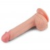 Фаллос на присоске с мошонкой Dual-Layered Silicone Dildo 22 см