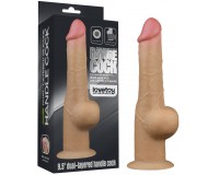 Реалистичный фаллоимитатор на присоске с мошонкой Dual Layered Handle Cock 25 см