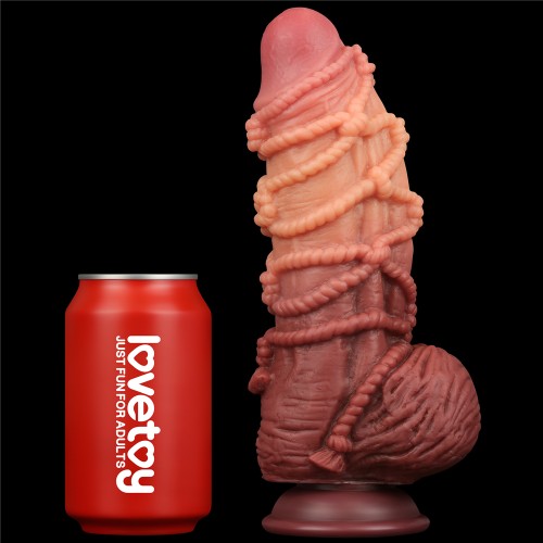 Реалистичный фаллоимитатор с мошонкой и рельефом из веревок Lovetoy Silicone Cock with Rope 24 см Реалистичный фаллоимитатор с мошонкой и рельефом из веревок Lovetoy Silicone Cock with Rope 24 см