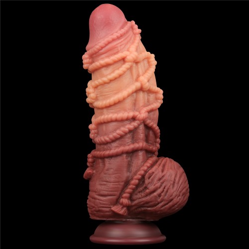 Реалистичный фаллоимитатор с мошонкой и рельефом из веревок Lovetoy Silicone Cock with Rope 24 см Реалистичный фаллоимитатор с мошонкой и рельефом из веревок Lovetoy Silicone Cock with Rope 24 см
