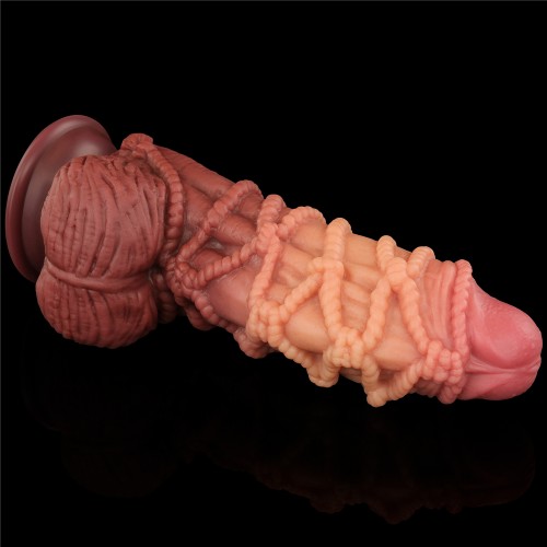 Реалистичный фаллоимитатор с мошонкой и рельефом из веревок Lovetoy Silicone Cock with Rope 24 см Реалистичный фаллоимитатор с мошонкой и рельефом из веревок Lovetoy Silicone Cock with Rope 24 см