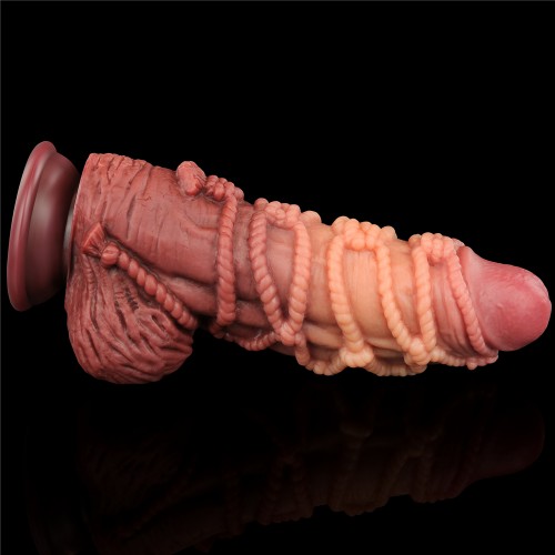 Реалистичный фаллоимитатор с мошонкой и рельефом из веревок Lovetoy Silicone Cock with Rope 24 см Реалистичный фаллоимитатор с мошонкой и рельефом из веревок Lovetoy Silicone Cock with Rope 24 см