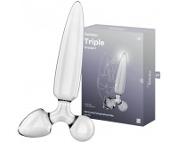 Стеклянный стимулятор 3 в 1 Satisfyer Triple Crystal 1 прозрачный 21 см
