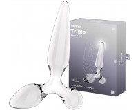 Стеклянный стимулятор 3 в 1 Satisfyer Triple Crystal 2 прозрачный 22 см