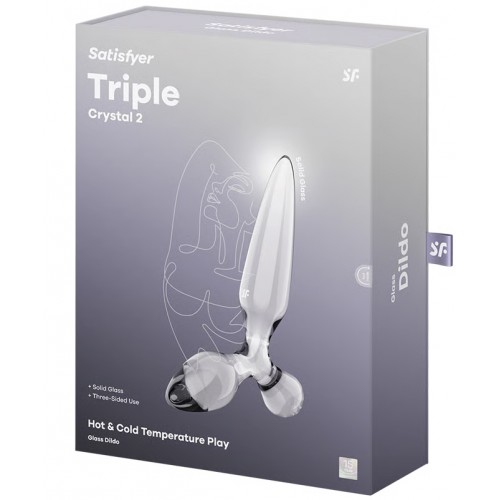 Стеклянный стимулятор 3 в 1 Satisfyer Triple Crystal 2 прозрачный 22 см Стеклянный стимулятор 3 в 1 Satisfyer Triple Crystal 2 прозрачный 22 см