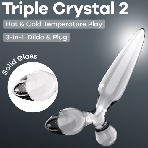 Стеклянный стимулятор 3 в 1 Satisfyer Triple Crystal 2 прозрачный 22 см Стеклянный стимулятор 3 в 1 Satisfyer Triple Crystal 2 прозрачный 22 см