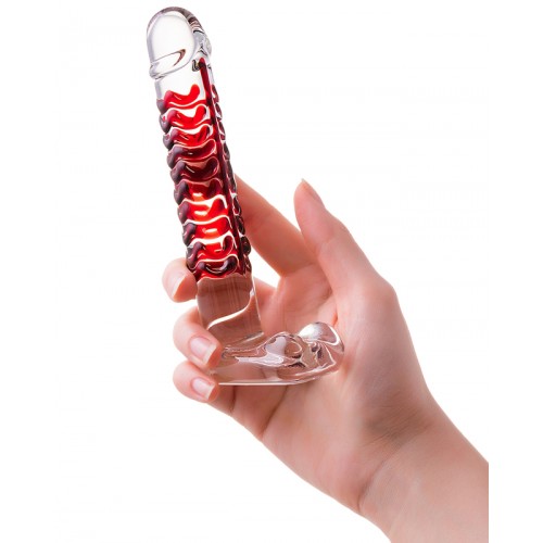 Реалистичный фаллос с ярко выраженной головкой и массажным рельефом Sexus Glass 16 см Реалистичный фаллос с ярко выраженной головкой и массажным рельефом Sexus Glass 16 см