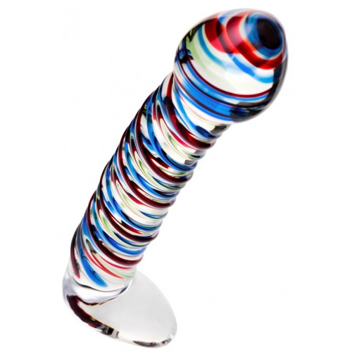 Ребристый фаллос из стекла Sexus Glass 17 см Ребристый фаллос из стекла Sexus Glass 17 см