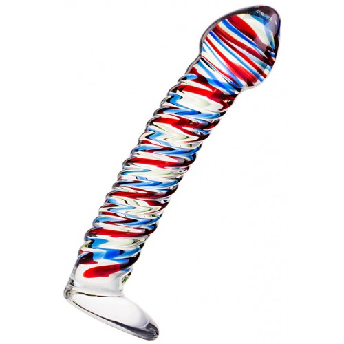 Ребристый фаллос из стекла Sexus Glass 17 см Ребристый фаллос из стекла Sexus Glass 17 см