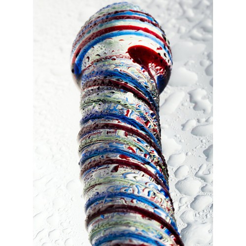 Ребристый фаллос из стекла Sexus Glass 17 см Ребристый фаллос из стекла Sexus Glass 17 см