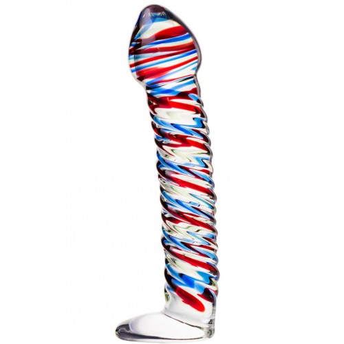 Ребристый фаллос из стекла Sexus Glass 17 см Ребристый фаллос из стекла Sexus Glass 17 см