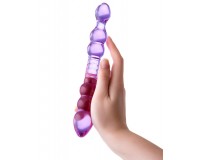 Двусторонний фаллоимитатор из фиолетового стекла Sexus Glass 22 см