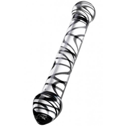 Двусторонний фаллос из стекла Sexus Glass 21 см Двусторонний фаллос из стекла Sexus Glass 21 см