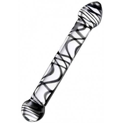 Двусторонний фаллос из стекла Sexus Glass 21 см Двусторонний фаллос из стекла Sexus Glass 21 см