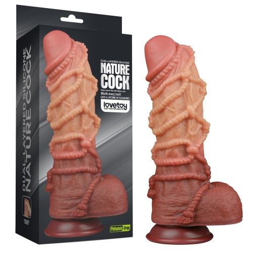Реалистичный фаллоимитатор с мошонкой и рельефом из веревок Lovetoy Silicone Cock with Rope 27 см Реалистичный фаллоимитатор с мошонкой и рельефом из веревок Lovetoy Silicone Cock with Rope 27 см