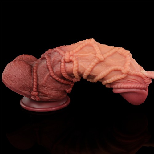 Реалистичный фаллоимитатор с мошонкой и рельефом из веревок Lovetoy Silicone Cock with Rope 27 см Реалистичный фаллоимитатор с мошонкой и рельефом из веревок Lovetoy Silicone Cock with Rope 27 см