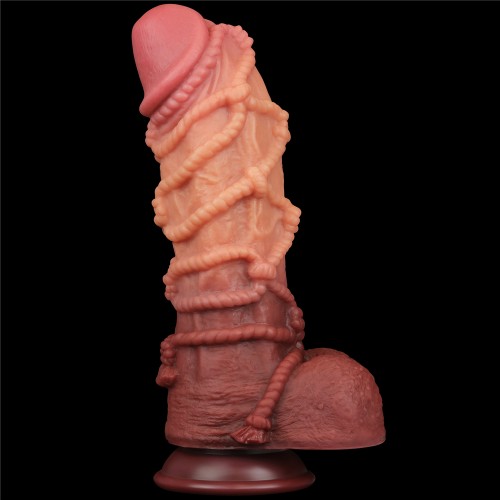 Реалистичный фаллоимитатор с мошонкой и рельефом из веревок Lovetoy Silicone Cock with Rope 27 см Реалистичный фаллоимитатор с мошонкой и рельефом из веревок Lovetoy Silicone Cock with Rope 27 см