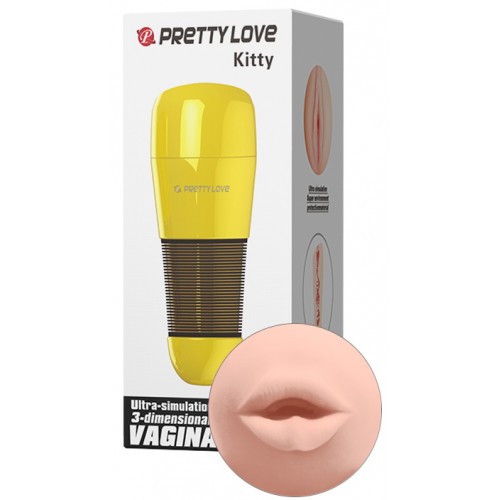 Мастурбатор-ротик в золотой колбе Pretty Love Kitty Мастурбатор-ротик в золотой колбе Pretty Love Kitty