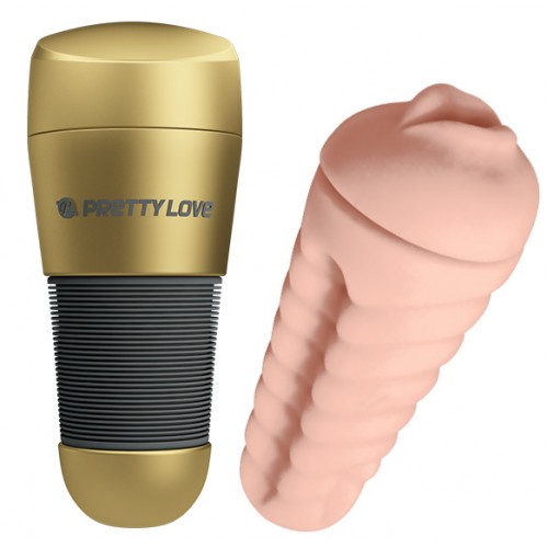 Мастурбатор-ротик в золотой колбе Pretty Love Kitty Мастурбатор-ротик в золотой колбе Pretty Love Kitty