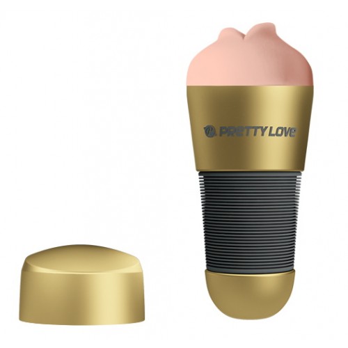 Мастурбатор-ротик в золотой колбе Pretty Love Kitty Мастурбатор-ротик в золотой колбе Pretty Love Kitty