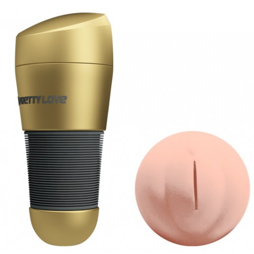 Мастурбатор-вагина с узким входом в золотой колбе Pretty Love Kitty Мастурбатор-вагина с узким входом в золотой колбе Pretty Love Kitty
