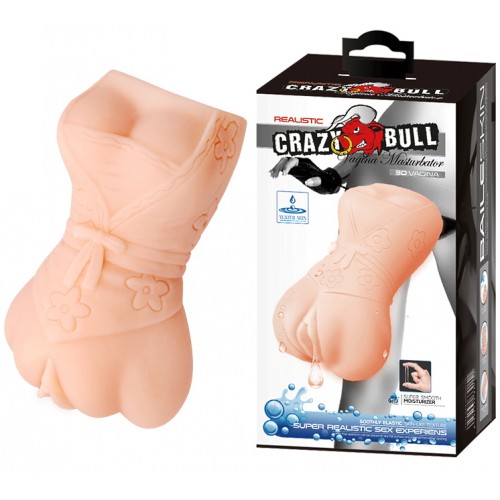 Компактный мастурбатор-вагина Crazy Bull с эффектом выделения смазки Компактный мастурбатор-вагина Crazy Bull с эффектом выделения смазки