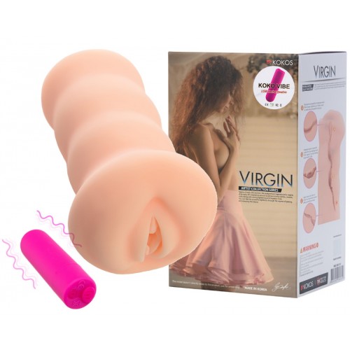 Реалистичный мастурбатор с перезаряжаемой вибропулей Kokos Three Sisters Virgin Реалистичный мастурбатор с перезаряжаемой вибропулей Kokos Three Sisters Virgin