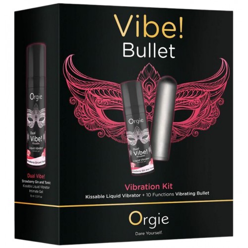 Набор Orgie Vibe Bullet со съедобным интимным гелем с возбуждающим эффектом вибрации и вибропулей Набор Orgie Vibe Bullet со съедобным интимным гелем с возбуждающим эффектом вибрации и вибропулей