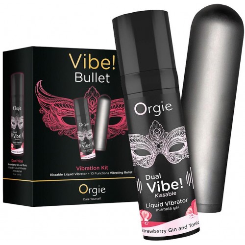 Набор Orgie Vibe Bullet со съедобным интимным гелем с возбуждающим эффектом вибрации и вибропулей Набор Orgie Vibe Bullet со съедобным интимным гелем с возбуждающим эффектом вибрации и вибропулей
