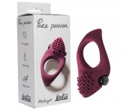 Эрекционное виброкольцо с клиторальным стимулятором Pure Passion Midnight бордовое
