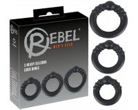 Набор силиконовых эрекционных колец Rebel
