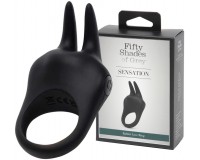 Эрекционное виброкольцо Fifty Shades of Grey Sensation с клиторальным стимулятором черное