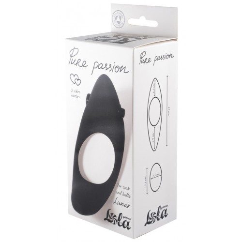 Эрекционное кольцо с двойной вибростимуляцией Pure Passion Lunar Black Эрекционное кольцо с двойной вибростимуляцией Pure Passion Lunar Black