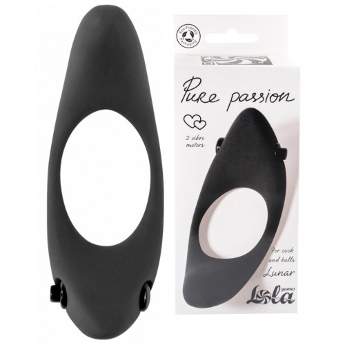 Эрекционное кольцо с двойной вибростимуляцией Pure Passion Lunar Black Эрекционное кольцо с двойной вибростимуляцией Pure Passion Lunar Black