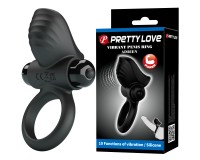 Эрекционное виброкольцо Pretty Love Vibrant Penis Ring Adrien черное