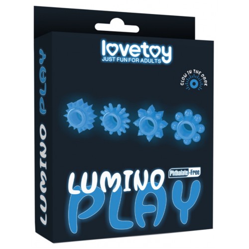 Набор из 4 светящихся в темноте эрекционных колец Lumino Play Penis Ring Набор из 4 светящихся в темноте эрекционных колец Lumino Play Penis Ring