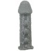 Увеличивающая насадка на пенис со стимулирующим рельефом Realistic Penis Sleeve + 3 см серая