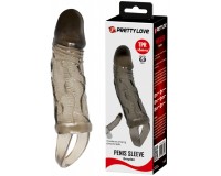 Увеличивающая насадка на пенис с петлей под мошонку Penis Sleeve Brayden + 3 см