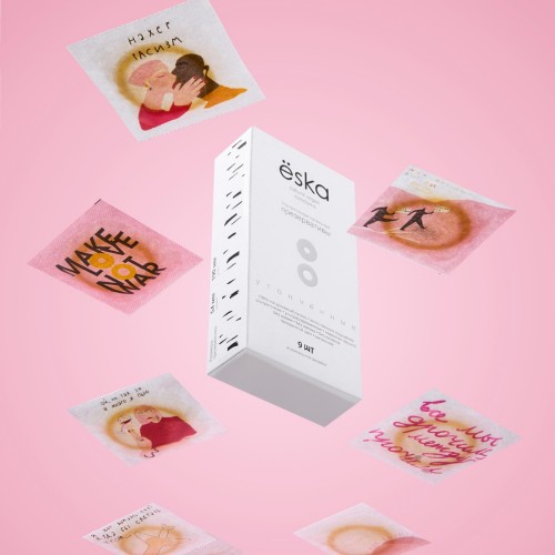 Набор ультратонких латексных презервативов Ёska 9 шт Набор ультратонких латексных презервативов Ёska 9 шт