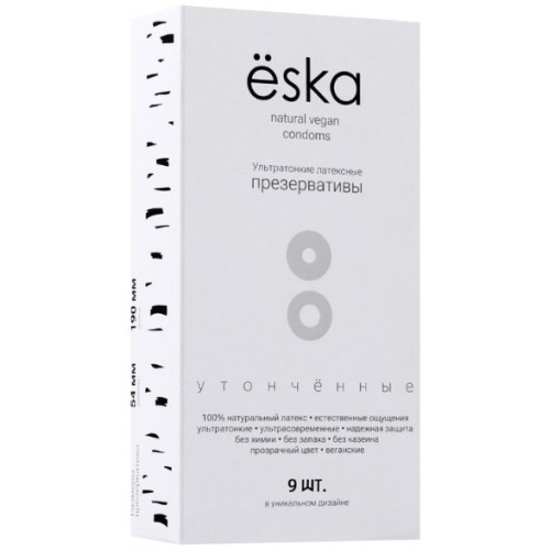Набор ультратонких латексных презервативов Ёska 9 шт Набор ультратонких латексных презервативов Ёska 9 шт