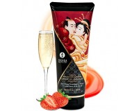 Съедобный массажный крем Shunga Sparkling Strawberry Wine со вкусом клубники в шампанском 200 мл
