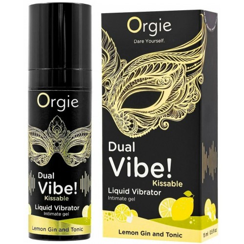Съедобный интимный гель с возбуждающим эффектом вибрации Orgie Dual Vibe Lemon Gin And Tonic 15 мл Съедобный интимный гель с возбуждающим эффектом вибрации Orgie Dual Vibe Lemon Gin And Tonic 15 мл