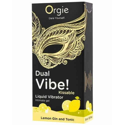Съедобный интимный гель с возбуждающим эффектом вибрации Orgie Dual Vibe Lemon Gin And Tonic 15 мл Съедобный интимный гель с возбуждающим эффектом вибрации Orgie Dual Vibe Lemon Gin And Tonic 15 мл