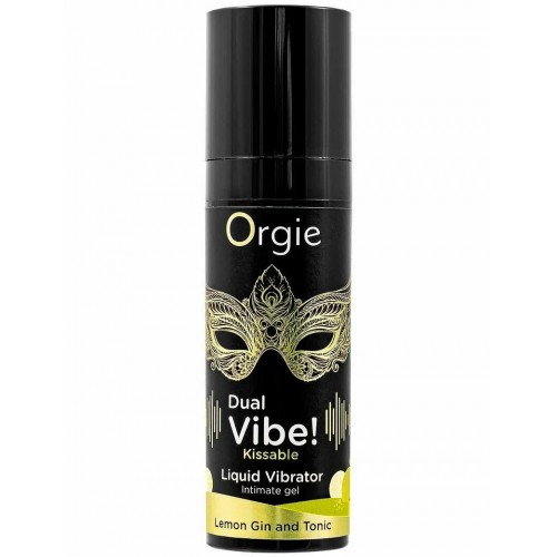 Съедобный интимный гель с возбуждающим эффектом вибрации Orgie Dual Vibe Lemon Gin And Tonic 15 мл Съедобный интимный гель с возбуждающим эффектом вибрации Orgie Dual Vibe Lemon Gin And Tonic 15 мл