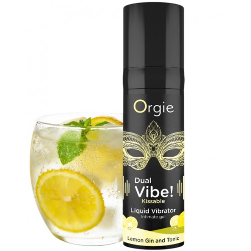Съедобный интимный гель с возбуждающим эффектом вибрации Orgie Dual Vibe Lemon Gin And Tonic 15 мл Съедобный интимный гель с возбуждающим эффектом вибрации Orgie Dual Vibe Lemon Gin And Tonic 15 мл